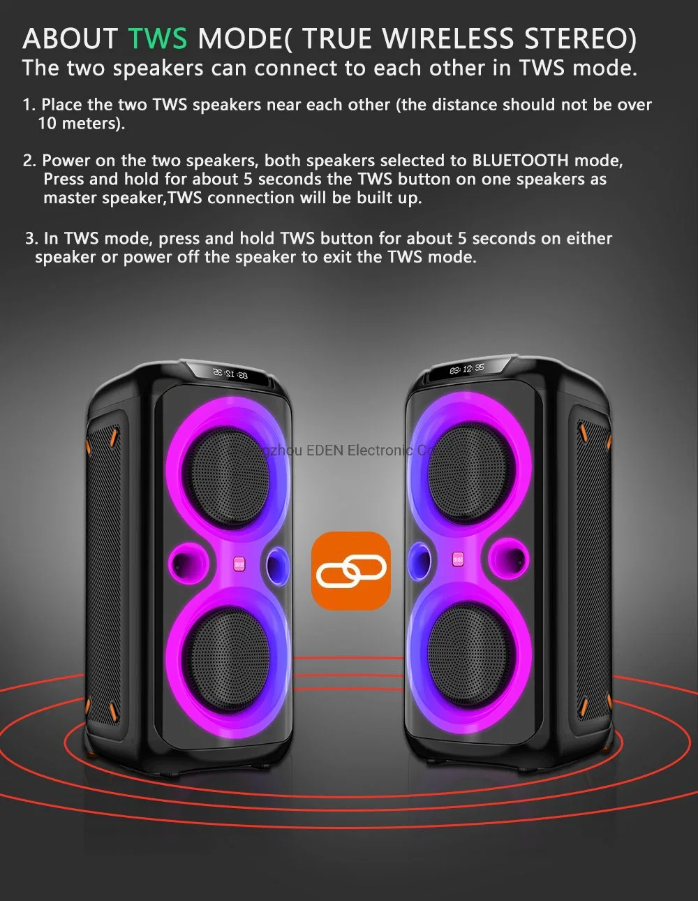 High Fashion Portable Speaker Dual 8 Inch PA Subwoofer Box Wireless Bluetooth Speaker Outdoor DJ Karaoke Party Speakers